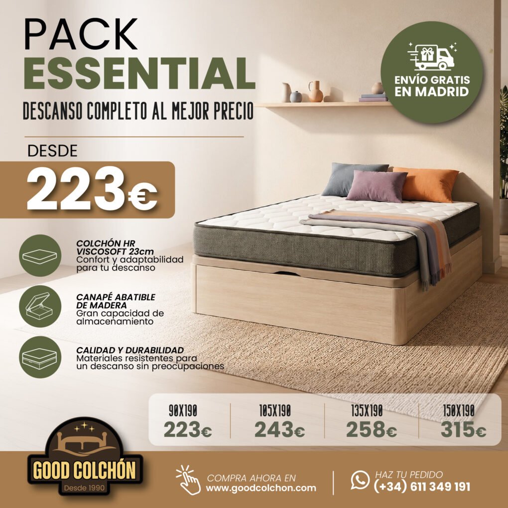 PACK ESSENTIAL CANAPE + COLCHON